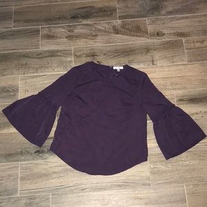 Dark purple shirt with bell sleeves size small